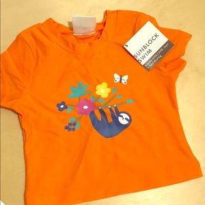 Hanna Anderson sloth sunblock UVA/UVB rash Gaurd